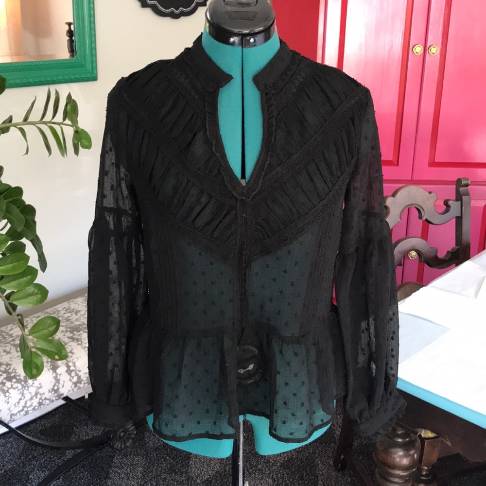 Zara sheer long sleeved top.
